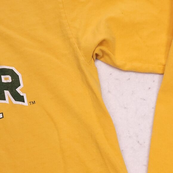 Gildan Baylor Casual Long Sleeve Graphic T-Shirt Mens Size S Yellow White - Picture 5 of 8